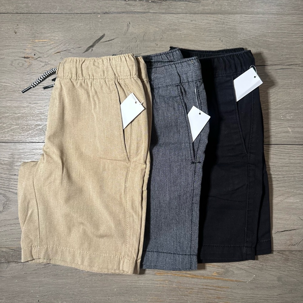 Kids Casual Shorts Set - Tan, Gray, and Black